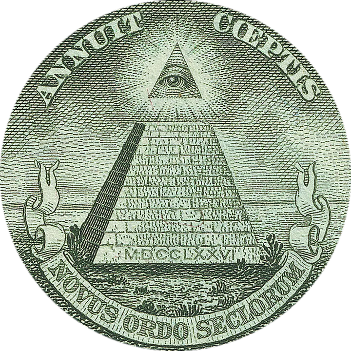 The pyramid and the eye from the reverse of the Great Seal, as engraved on the U.S. one-dollar bill